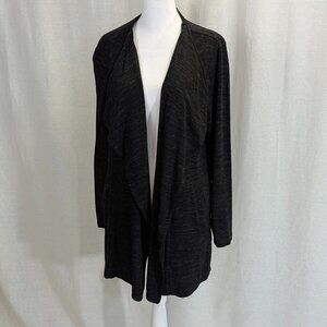 Tahari Size Small Dark Gray Heathered Open Cardigan